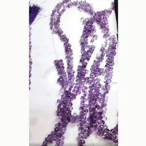 16 brins de perles à facettes goutte d'améthyste africaine naturelle 1700 Ct Lot Iroc ventes 12 pouces perles de Briolette de larme de pierres précieuses - Product Image 4