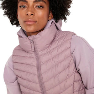 Chaleco acolchado de nailon relleno de algodón con cierre de cremallera cálido de Invierno para mujer sin mangas de talla grande ajuste personalizado OEM - Product Image 2