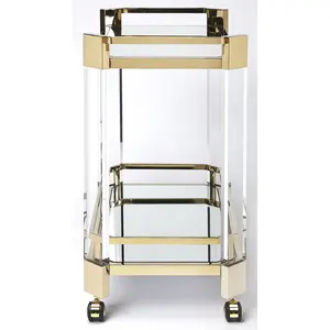 Chariot de service de restaurant en céramique artisanale haut de gamme, écologique, finition dorée, chariot à boissons Zahid Exports, sûr et fiable - Product Image 2