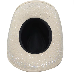 Sombrero Fedora Vaquero de Cristal Brillante para Invierno, Unisex, de Fieltro de Lana, con Pedrería, Resistente al Viento, de Ala Ancha, para Todas las Temporadas - Product Image 3