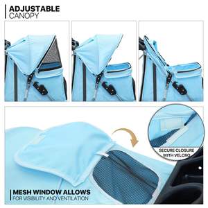 Cochecito ecológico para mascotas, plegable, con marco ligero, ventanas de malla y cesta de almacenamiento, marca personalizada, disponible, 1 unidad - Product Image 2