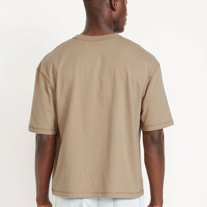 Camiseta holgada de colores de media manga, camiseta sencilla y cómoda de media manga para hombre, camisetas lisas de cuello redondo para hombre - Product Image 3