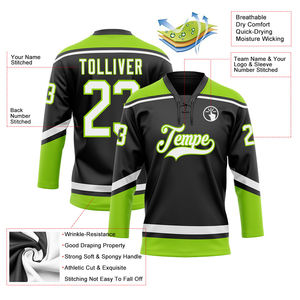 Maillot de hockey d'équipe personnalisé de haute qualité, durable, élégant et parfait pour l'entraînement sportif, respirant, séchage rapide, maillots de hockey lavés - Product Image 3