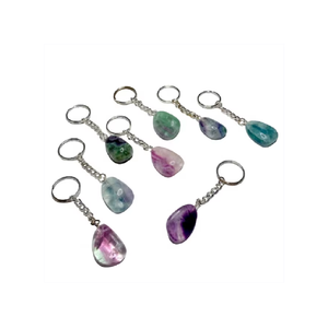 Porte-clés en cristal de haute qualité, fluorite polie, pierre naturelle, cadeaux pour femmes, grossiste en porte-clés - Product Image 3