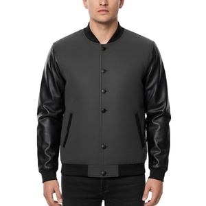 Veste décontractée pour homme grande taille, veste en polaire respirante à logo tricoté, veste boutonnée avec logo personnalisé, veste de baseball d'hiver - Product Image 4