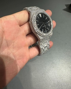 Reloj de Lujo de Negocios de 41 mm con Moissanita y Diamantes Reales, Caja de 5 mm de Grosor, Cristal de Zafiro, Esfera con Manecillas, Acero Inoxidable - Product Image 3