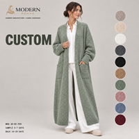 Manteau long en tricot, cardigan ouvert sur le devant, pull maxi, veste ample et oversize, vêtement d'extérieur d'hiver, marque privée
