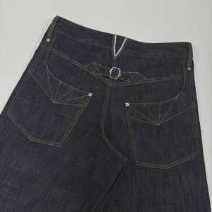 Vaqueros de mezclilla de algodón sin agua para hombre MS Handicraft, talla personalizada, cierre de botones, estilo moderno desgastado - Product Image 4