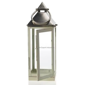 Stainless Steel/Glass Decorative Candle <b>Lanterns</b> <b>Set</b> of 3 Different Sizes for Both Indoor and Outdoor Decorations - Product Image 2