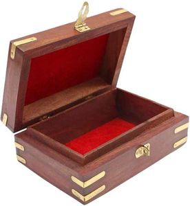 En bois personnalisé fait à la main velours bijoux boîte de rangement organisateur stockage marron boîte à bijoux en bois pour bagues boucle d'oreille par HF artisanat - Product Image 3