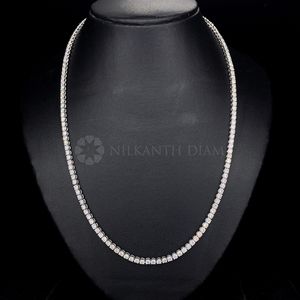 20.0Ct Round Lab Grown Diamond Tennis Collar de una sola línea Ajuste de 4 puntas en 10K 14K 18K Oro sólido Regalo Ella - Product Image 3