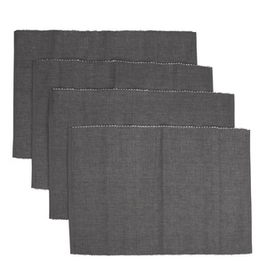 100% coton côtelé Table napperon et coureur de luxe moderne solide carré motif lin napperons pour la maison hôtels mariages - Product Image 5