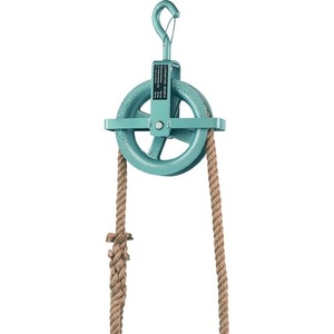 Construction <b>Pulley</b> with Hook Safety Device 190 Mm Rope <b>Wheel</b> Cross Bracket by BRAUN - Product Image 1