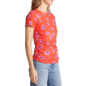 เสื้อยืดผู้หญิงคุณภาพพรีเมียมจากผู้ผลิตปากีสถาน แบบซับลิเมชั่น ปรับแต่งได้ตามสั่ง ดีไซน์ OEM ผ้าแคนวาส 100% คอตตอน แห้งเร็ว - Product Image 4