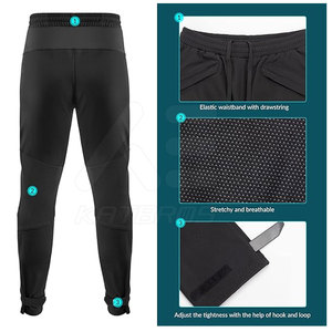 Men's Black Breathable Seamless Fusing Quick Dry <b>Cycling</b> Pants Long Length 100% Cotton Regular Fit Running Wear - Product Image 4