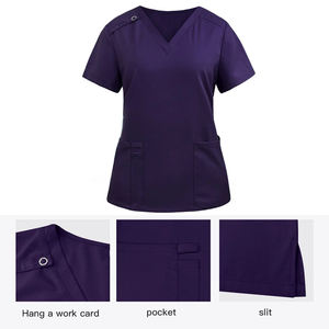 Nuevo diseño OEM Hospital de manga corta enfermera Fig Scrubs uniformes conjuntos personalizados Scrubs traje Hospital uniformes médicos enfermería Scrubs - Product Image 2