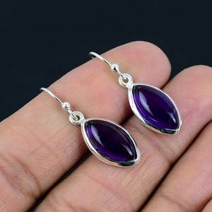 Tendance Design 925 solide en argent Sterling Spinner améthyste pierres précieuses boucles d'oreilles bijoux en argent pour femmes et filles - Product Image 4