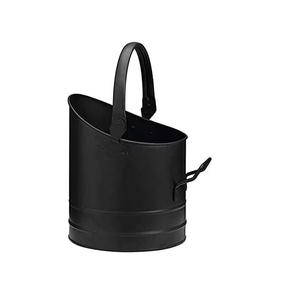 Cubo alto de carbón de hierro de estilo vintage con gran agarre y apertura acampanada funcional para una fácil transferencia de cenizas y carbón - Product Image 1