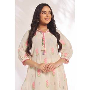 Conjunto de Traje para Mujer sin Costuras, Estampado Jacquard, Color Blanco Hueso - Product Image 6