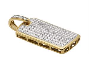 Collar con colgante conmemorativo personalizado de moissanita de corte redondo helado completo para hombres y mujeres en plata de ley 925 chapada en oro - Product Image 2