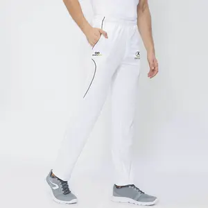 男士板球白色训练裤100% Dri聚酯透气材料批发批量订单从印度