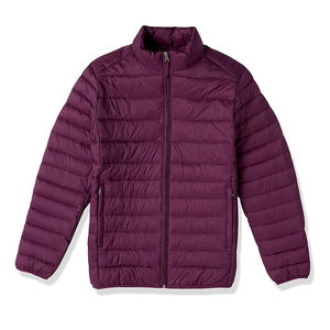 Veste longue respirante à capuche pour hommes, S-6XL d'hiver, manteau à col montant, bouffant violet chaud et léger, bouffant en coton avec logo personnalisé, vente en gros - Product Image 1