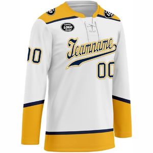 Meilleure vente Maillot de hockey sur glace brodé personnalisé Maillot de hockey sur glace sublimé réversible d'équipe - Product Image 4