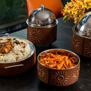 Casserole Kadai Plateau Pour Les Fêtes Martelé Cuivre et Acier Plaque Plat Rond Cuivre Alimentaire Servir Et Réchauffer Fournitures - Product Image 6