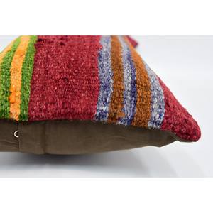 Almohada de lana de retazos Kilim Multicolor, 12x24 pulgadas, patrón de hojas Vintage de lujo, cojín decorativo tejido de 18x18 - Product Image 5
