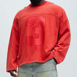 Sweat-shirt à col rond surdimensionné pour homme personnalisé, en coton lavé, molleton lourd, streetwear, pull, vente en gros, approvisionnement OEM - Product Image 1