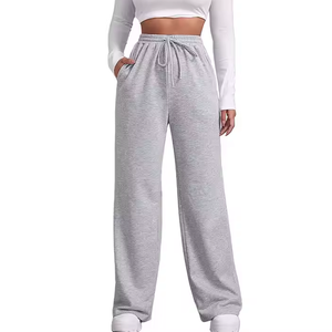 Pantalon de jogging en éponge à coupe ample pour femme 2025 personnalisé pantalon de survêtement de course avec élastique et poche avant plat - Product Image 6