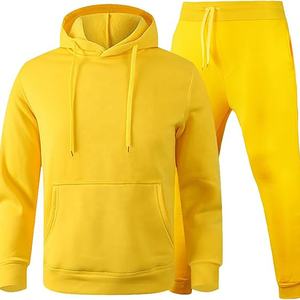 Jogger à capuche vierge avec logo personnalisé ensemble uni nouvelle mode couples vêtements de sport survêtement hommes 2 pièces ensembles de survêtements - Product Image 1