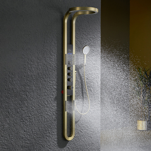 Chải vàng mưa đầu vòi hoa sen LED đa chức năng hệ thống phòng tắm thiết lập sang trọng Thác vòi hoa sen bảng điều chỉnh cột - Product Image 3