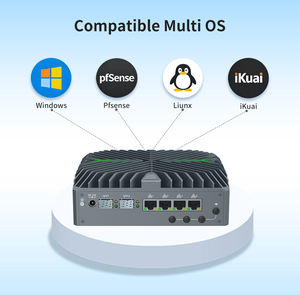 อุปกรณ์เครือข่าย fanless I7 I5แลนแบบไม่มีพัดลม6แลน (4*2.5กรัม + 2*10กรัม SFP) เครื่องคอมพิวเตอร์อุตสาหกรรมสำหรับระบบ <span class=keywords><strong>iot</strong></span>/edge - Product Image 4