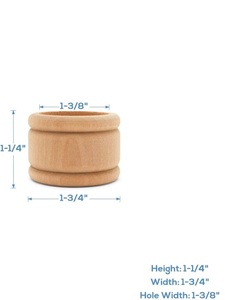 Lot de 6 ronds de serviette en bois vintage, 1 à 3/4 pouces, ronds de serviette en bois inachevés pour cadeau de pendaison de crémaillère - Product Image 2