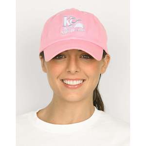 Sporty Pink Logo Cap with Fashionable Printed Patterns 5-Panel Velour Twill Oxford Terry Terry <b>Materials</b> Curved Brim - Product Image 1