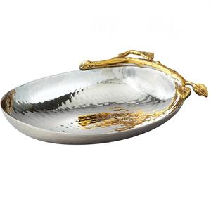 Top Leading et Tendance Conçu Casted Gleaming Golden Handle avec Silver Nut Dish Article de service de haute qualité disponible - Product Image 1