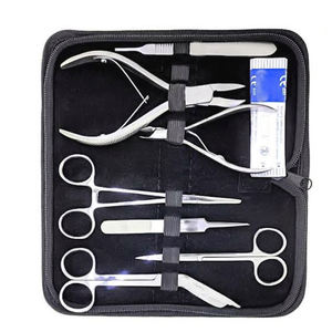 Kits de sutura profesional para estudiantes, 7 Uds., soporte para bisturí, fórceps de tejido, tijera Iris con Funda de cuero PU - Product Image 5