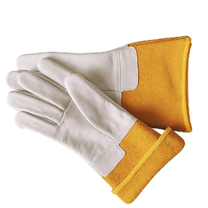 Guantes de soldadura Tig de lona de Palma de cuero para niños de trabajo de construcción resistente de fábrica - Product Image 3