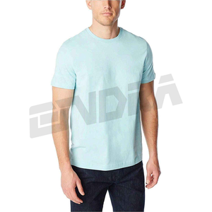 T-shirt de papa en coton biologique pour hommes, décontracté, de luxe, style minimal, été doux, col rond, manches courtes, coupe classique, haut quotidien - Product Image 1