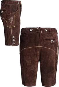 SHORT BAVAROIS LEDERHOSEN CUIR DAIM TRACHTEN HOMME PORTE LE SHORT OKTOBERFEST - Product Image 5