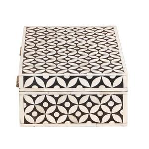 Caja de joyería artesanal de resina de alta calidad hecha a mano, caja decorativa multiusos ecológica con incrustaciones de hueso para el hogar - Product Image 3