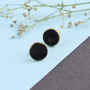 Natural Round Shape Black Onyx Stud Gemstone 925 Sterling Silver Stud <b>Earrings</b> Round Gemstone Stud Jewelry. - Product Image 2