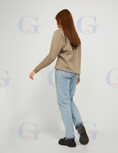 Sudadera de lana para mujer hecha a medida de alta calidad, diseño de cuello redondo, largo, invierno, directo de fábrica, precios baratos, logotipo personalizado - Product Image 3