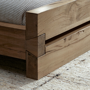 Minimalist Teak Wood <b>Bed</b> <b>Frame</b> Solid Wood Divan <b>Bed</b> Indoor Bedroom Furniture <b>Queen</b> <b>Size</b> - Macarena - Product Image 6