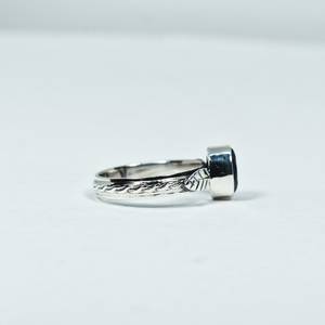 แหวนใบมีดดีไซน์แบบมินิมอล925สเตอร์ลิงพลอยอเมทิสต์ธรรมชาติสินค้าใหม่2025สำหรับงานแต่งงานแบบคลาสสิก - Product Image 2