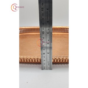 Deluxe Hammered Copper Plated Serving Dish & Plate Home Decorative Kitchen <b>Table</b> Top Safe Metal Serving Tray In Lowest Price - Product Image 5