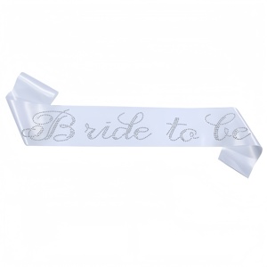 Banda de Despedida de Soltera con Pedrería y Satén Rosa, Modelo SAH-429 - Product Image 4