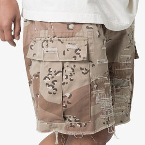 Wholesale <b>Mens</b> Cotton Casual <b>Shorts</b> with comfort Elastic Waistband Summer <b>Camouflage</b> Cargo <b>Shorts</b> with Two Side Cargo Pockets - Product Image 5