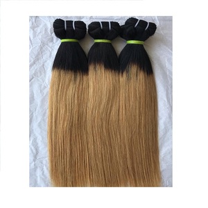 Vente en gros d'extensions de cheveux ombrés cheveux vierges brésiliens raides 1B/30 cuticule alignée couleur tissage de cheveux humains paquet d'extension - Product Image 1